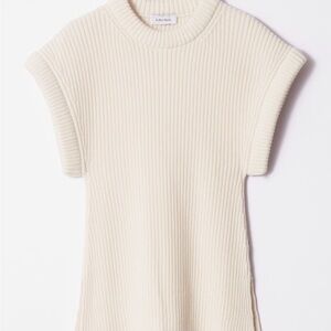 & Other Stories Cream Rib-Knit Vest – XS